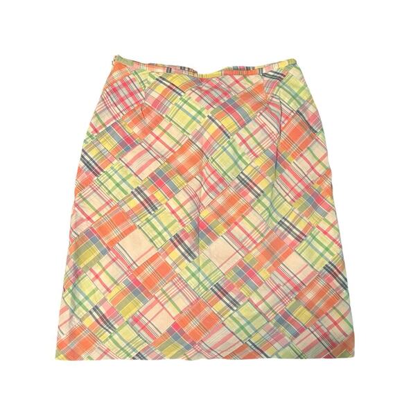 Brooks Brothers 346 Plaid Patchwork Skirt Size Large - Picture 2 of 3